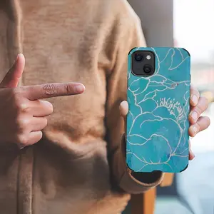 Turquoise Peony iPhone13 Phone Case (Leather)