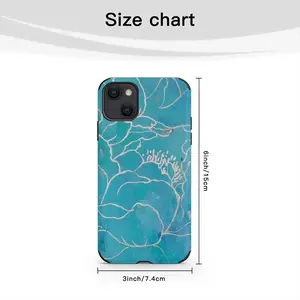 Turquoise Peony iPhone13 Phone Case (Leather)