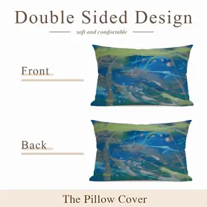 Lime Green Blue Polyester Pillow (Rectangle, Multi-Size)