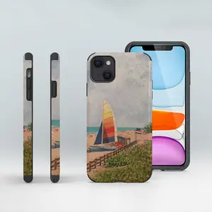 Sailboat On Miami Beach iPhone13 Phone Case (Leather)