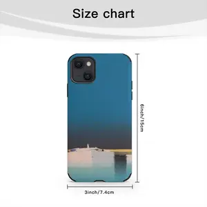 One Small Boat With Deep Blue Sky iPhone13 Phone Case (Leather)