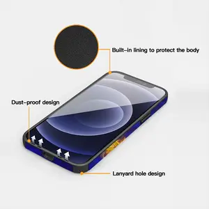 Centrifugal Blue Circles Attached Yellow iPhone13 Pro Phone Case (Leather)