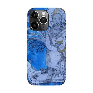 Drawing Ink - Blue Diva iPhone13 Pro Phone Case (Leather)