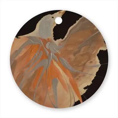 Bird Wing Up Circular Pendant (Aluminum)