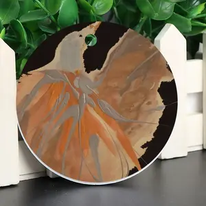 Bird Wing Up Circular Pendant (Aluminum)