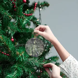 Alone With Cat Circular Pendant (Aluminum)