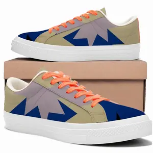 Men Blue Scarf Low Top Canvas Shoes