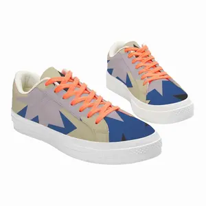 Men Blue Scarf Low Top Canvas Shoes