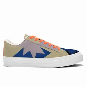 Men Blue Scarf Low Top Canvas Shoes