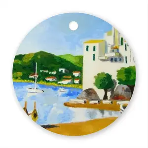 Cadaques (Spain) Circular Pendant (Aluminum)