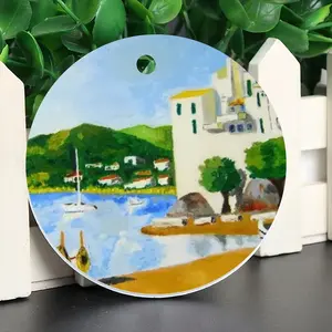 Cadaques (Spain) Circular Pendant (Aluminum)