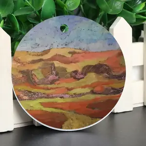 Mountain Range Circular Pendant (Aluminum)