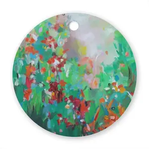 Summer Flowers Circular Pendant (Aluminum)