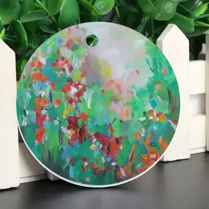 Summer Flowers Circular Pendant (Aluminum)