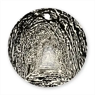 A Confused Sound Of Voices Arose Circular Pendant (Aluminum)