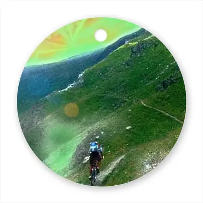 Biking In Hell Circular Pendant (Aluminum)