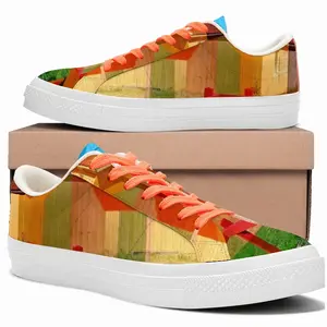 Men Red Fence Low Top Canvas Shoes