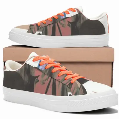 Men Geometry Girl Collage Low Top Canvas Shoes