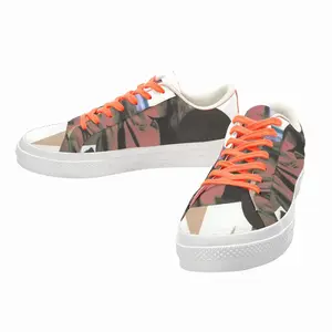 Men Geometry Girl Collage Low Top Canvas Shoes