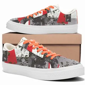 Men Gold Collage Low Top Canvas Shoes