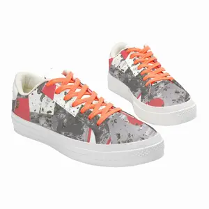 Men Gold Collage Low Top Canvas Shoes