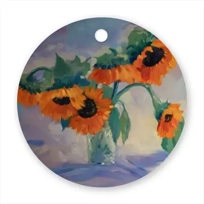 Sunflowers Circular Pendant (Aluminum)