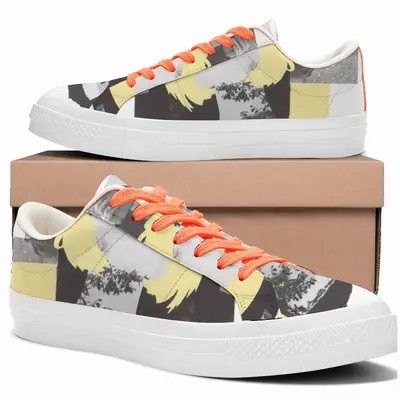 Men Yellow Low Top Canvas Shoes