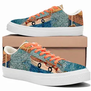 Men Boats In The Country Low Top Canvas Shoes