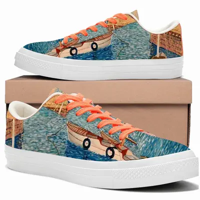 Men Boats In The Country Low Top Canvas Shoes