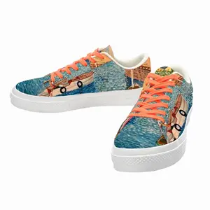 Men Boats In The Country Low Top Canvas Shoes