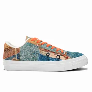 Men Boats In The Country Low Top Canvas Shoes