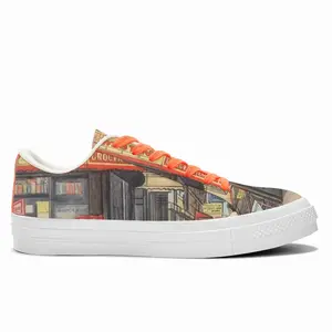 Men Peace Newsstand Brighton Beach New York City Low Top Canvas Shoes