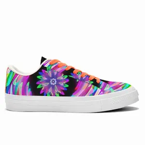 Men Flowers Space Low Top Canvas Shoes