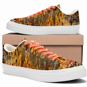 Men Fire Cooking Still Life Impressionism Low Top Canvas Shoes