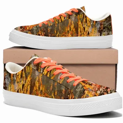 Men Fire Cooking Still Life Impressionism Low Top Canvas Shoes