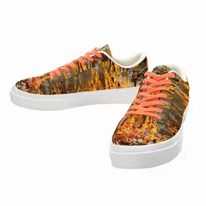 Men Fire Cooking Still Life Impressionism Low Top Canvas Shoes