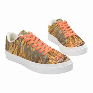 Men Fire Cooking Still Life Impressionism Low Top Canvas Shoes