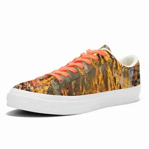 Men Fire Cooking Still Life Impressionism Low Top Canvas Shoes