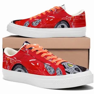 Men Porsche Turbo Red Low Top Canvas Shoes