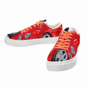 Men Porsche Turbo Red Low Top Canvas Shoes