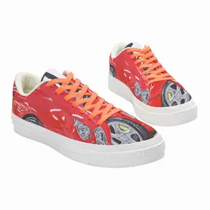 Men Porsche Turbo Red Low Top Canvas Shoes