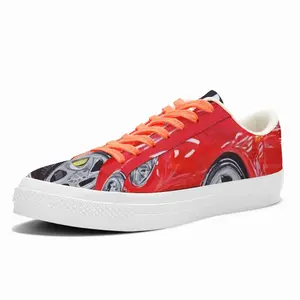 Men Porsche Turbo Red Low Top Canvas Shoes