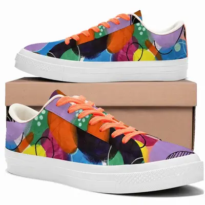 Men Circle Low Top Canvas Shoes