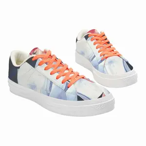 Men Drama - Pink White Office Art Low Top Canvas Shoes