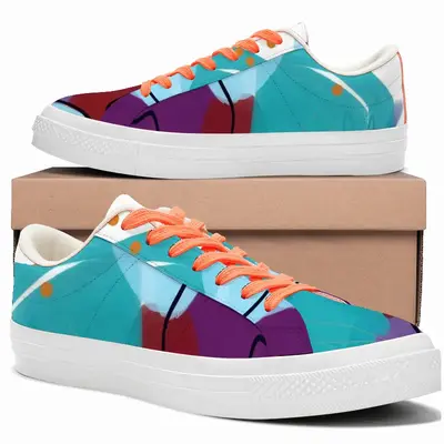 Men Orange Joy And Cerulean Skies Low Top Canvas Shoes