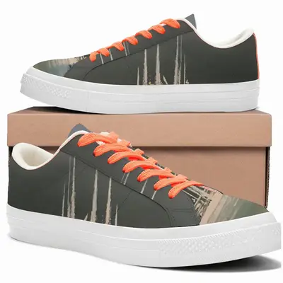 Men Sailboats In St Marie De La Mer Low Top Canvas Shoes