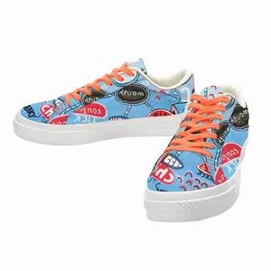 Men Portrait Low Top Canvas Shoes