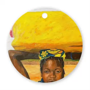 African Girls Circular Pendant (Aluminum)