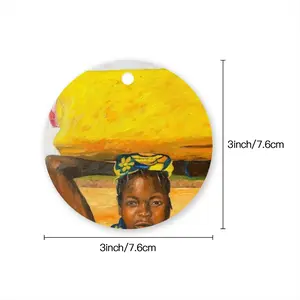 African Girls Circular Pendant (Aluminum)