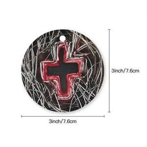 Black Cross Circular Pendant (Aluminum)